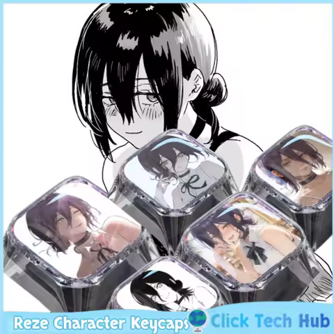 New Chainsaw Reze Character Keycaps 1pcs Cartoon Cute Cross Axis Anime Custom Mechanical Keyboard Keycap 1u Drip Glue Keycaps