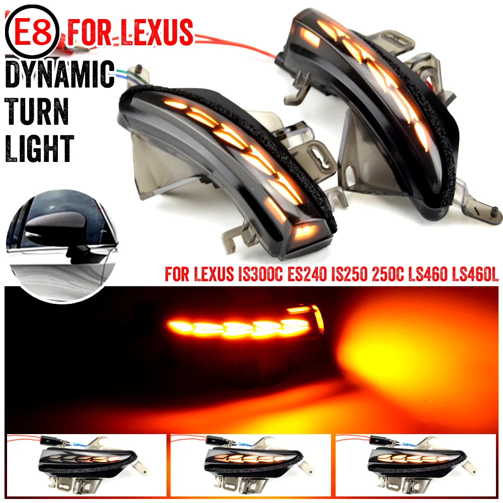 

2 шт. динамический указатель поворота светодиодный индикатор бокового зеркала для Lexus IS250 IS300C IS250C LS460 LS460L ES240 автомобиля
