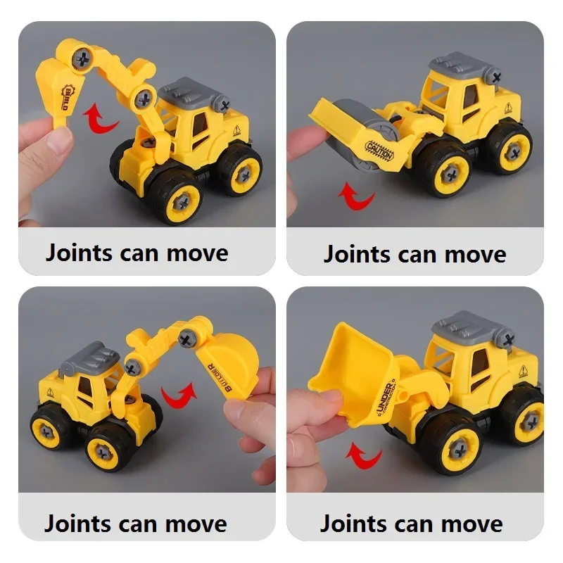 Vehicle Toys Plastic Disassembly Engineering Vehicle Excavator Children\'s Toys DIY Detachable Assembly Nut Assembly Car Toy