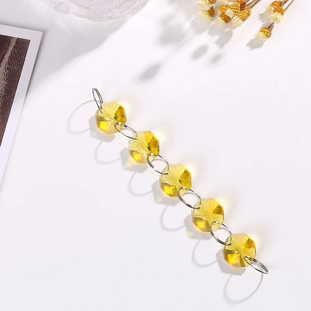 2 String Colorful Crystal Beaded Pendant Home Garden Suncatcher for Windows Decoration DIY Chandelier Accessories Handicrafts