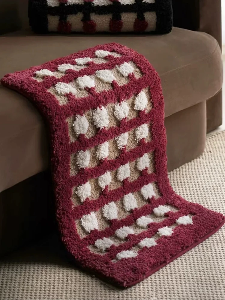 vintage-style-flocking-carpet-cute-candy-bean-bedside-living-room-bedroom-floor-mat-bathroom-entrance-water-absorbent-non-slip