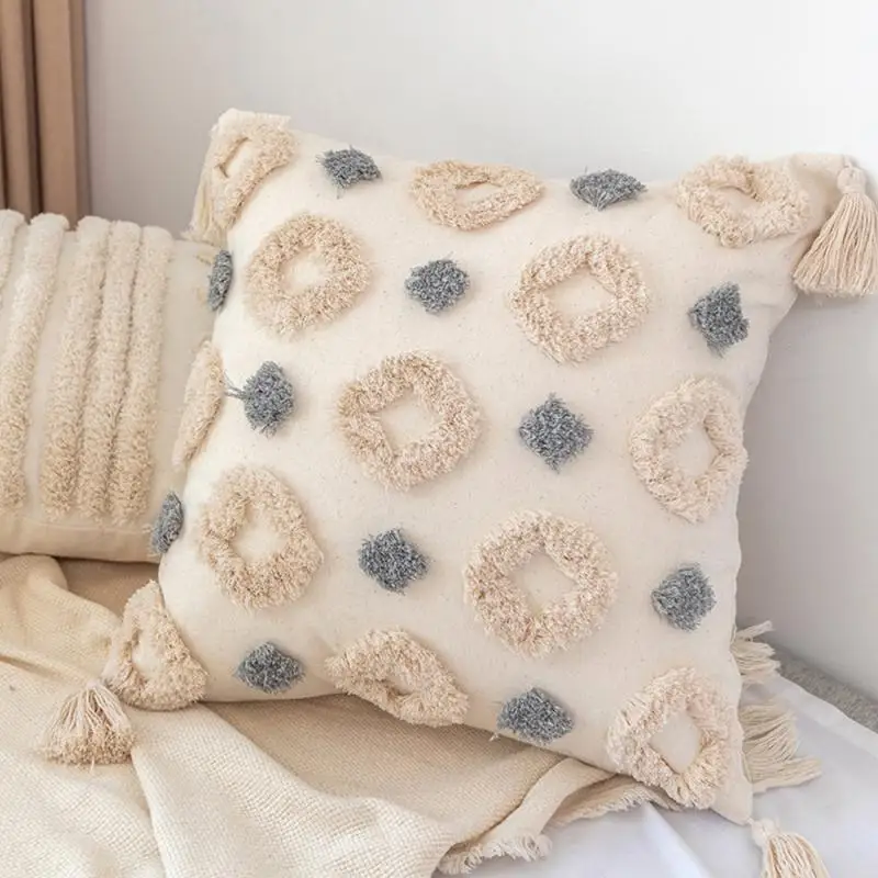 2 Stück Bohemian-Stil Ethno-Jacquard Kissenbezüge 45x45cm Sie können 2 Kissenbezüge auswählen oder sie zufällig erhalten. – Detail 6