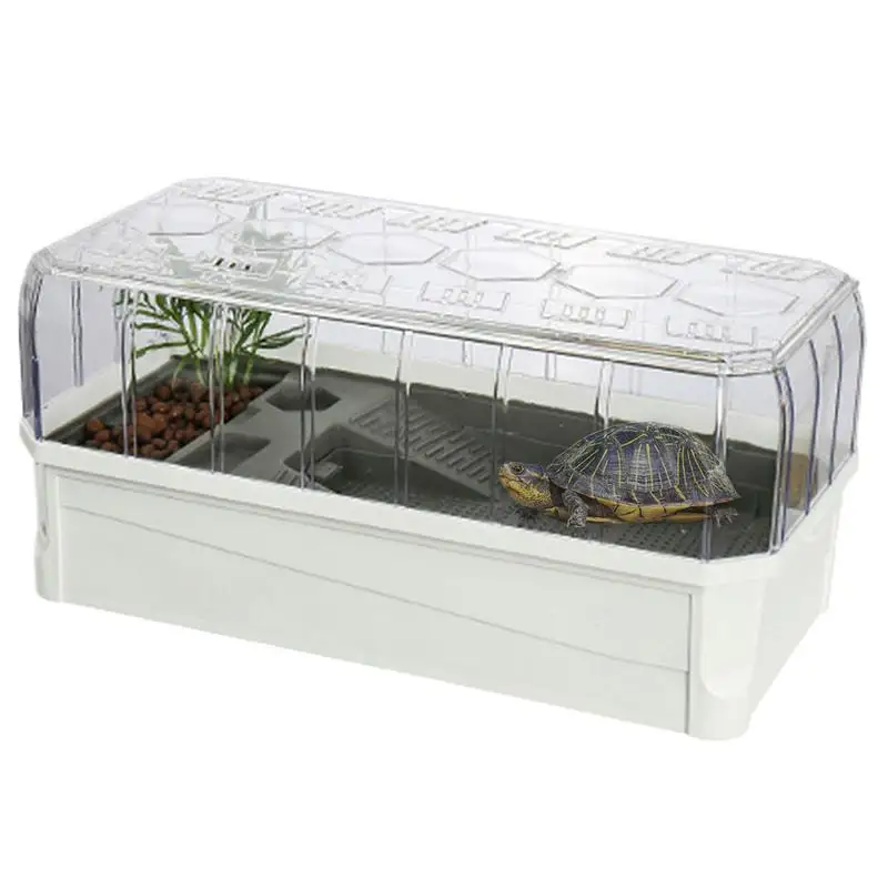 

Turtle Tank Plastic Transparency Tortoise Tank House with Filter reptile feeding container Turtle breeding box aquarium supplies