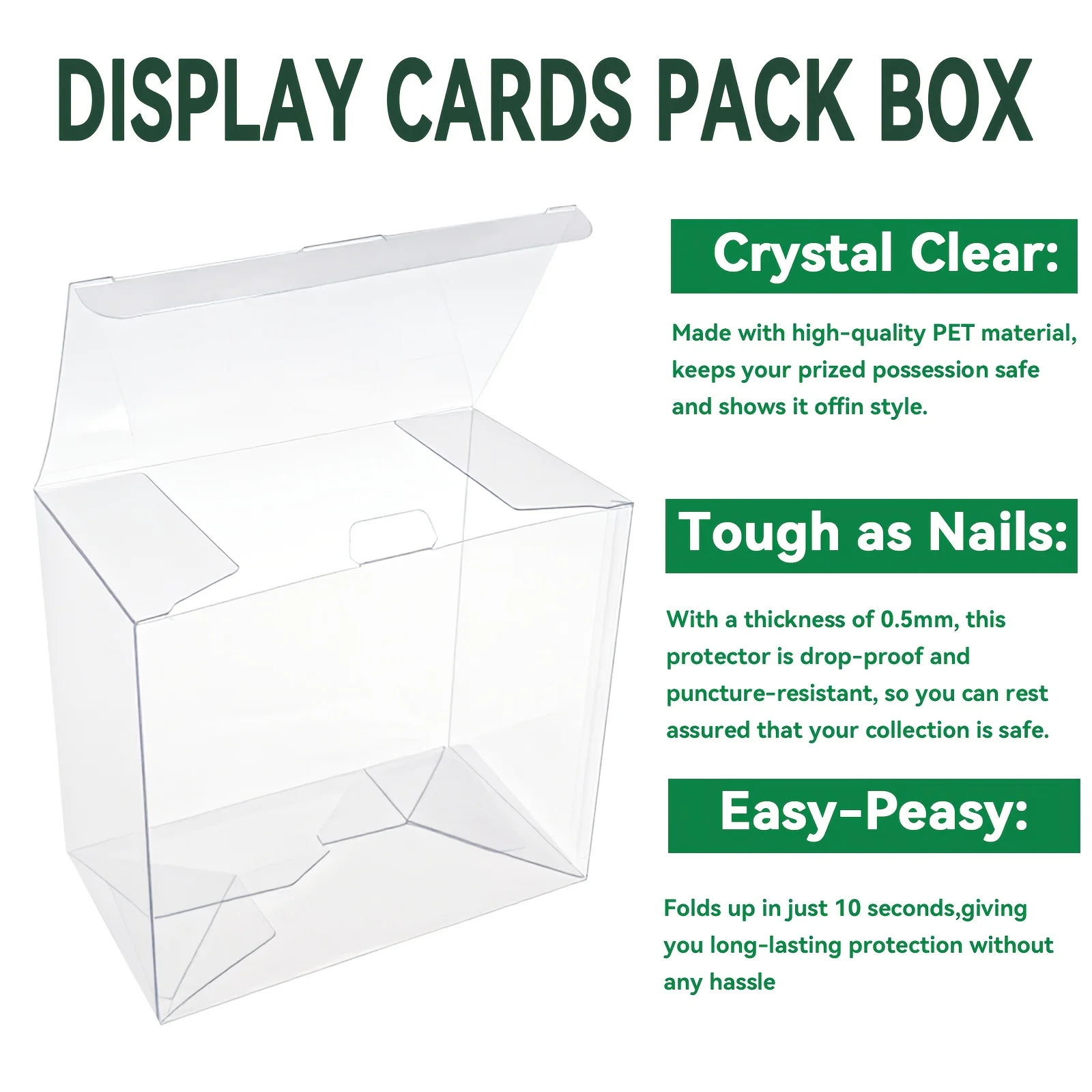 5/10pcs Clear PET Booster Box Protector Case for PTCG TCG Cards, Scratch-Resistant Display Storage Shell for Trading Cards