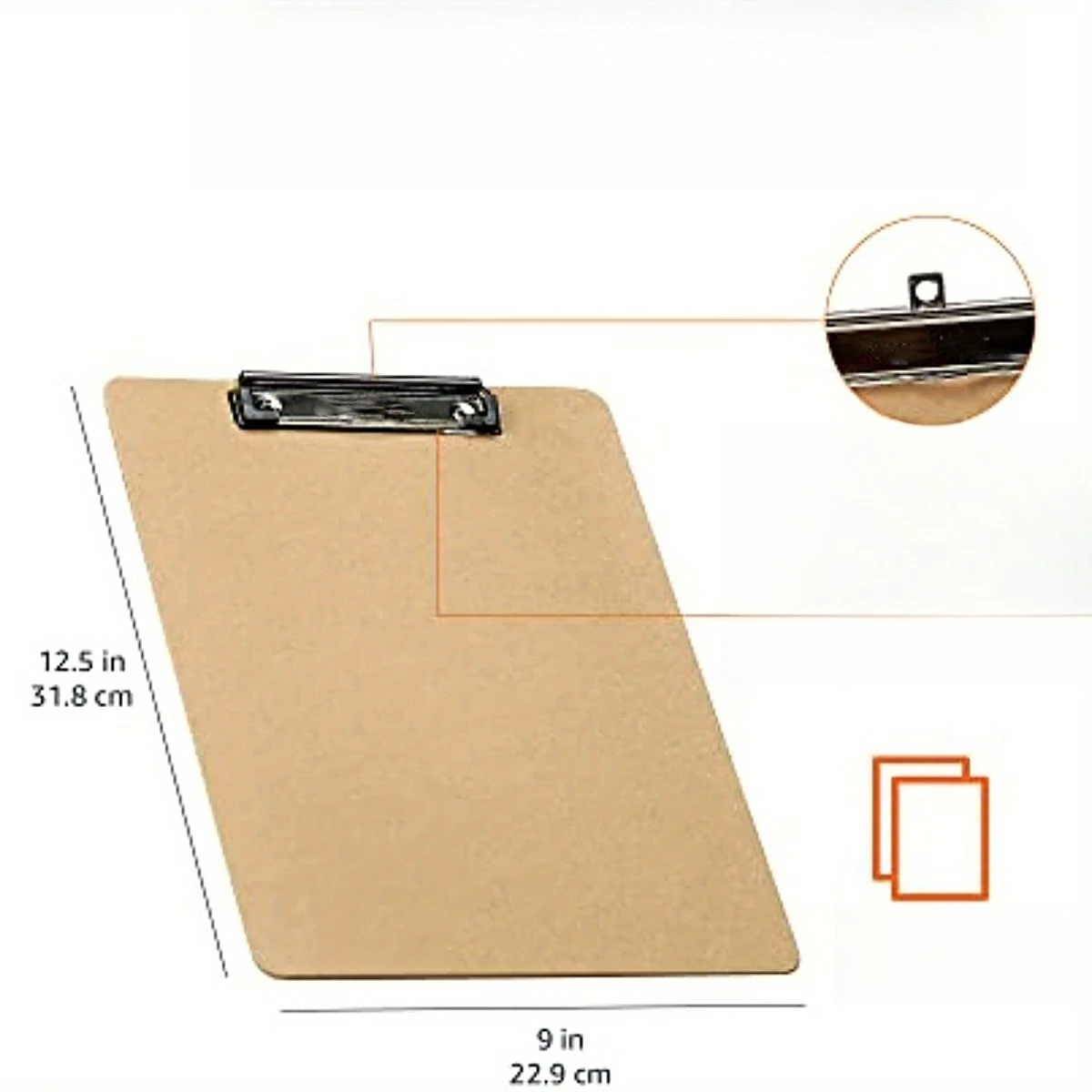 Dasar-dasar Hardboard Office Clipboard Penjepit papan file kayu Alas tulis untuk folder memo kantor- 1 Paket