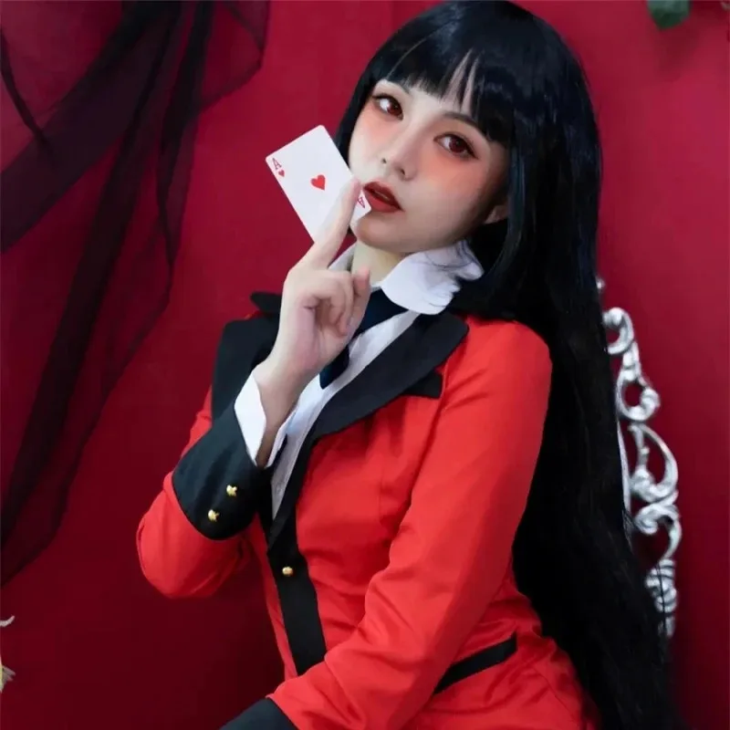 أزياء كاكيغوري جابامي يوميكو التأثيرية للهالوين ساياكا القهري مقامر أنيمي فتاة المدرسة تنورة مطوية موحدة مجموعة كاملة olp