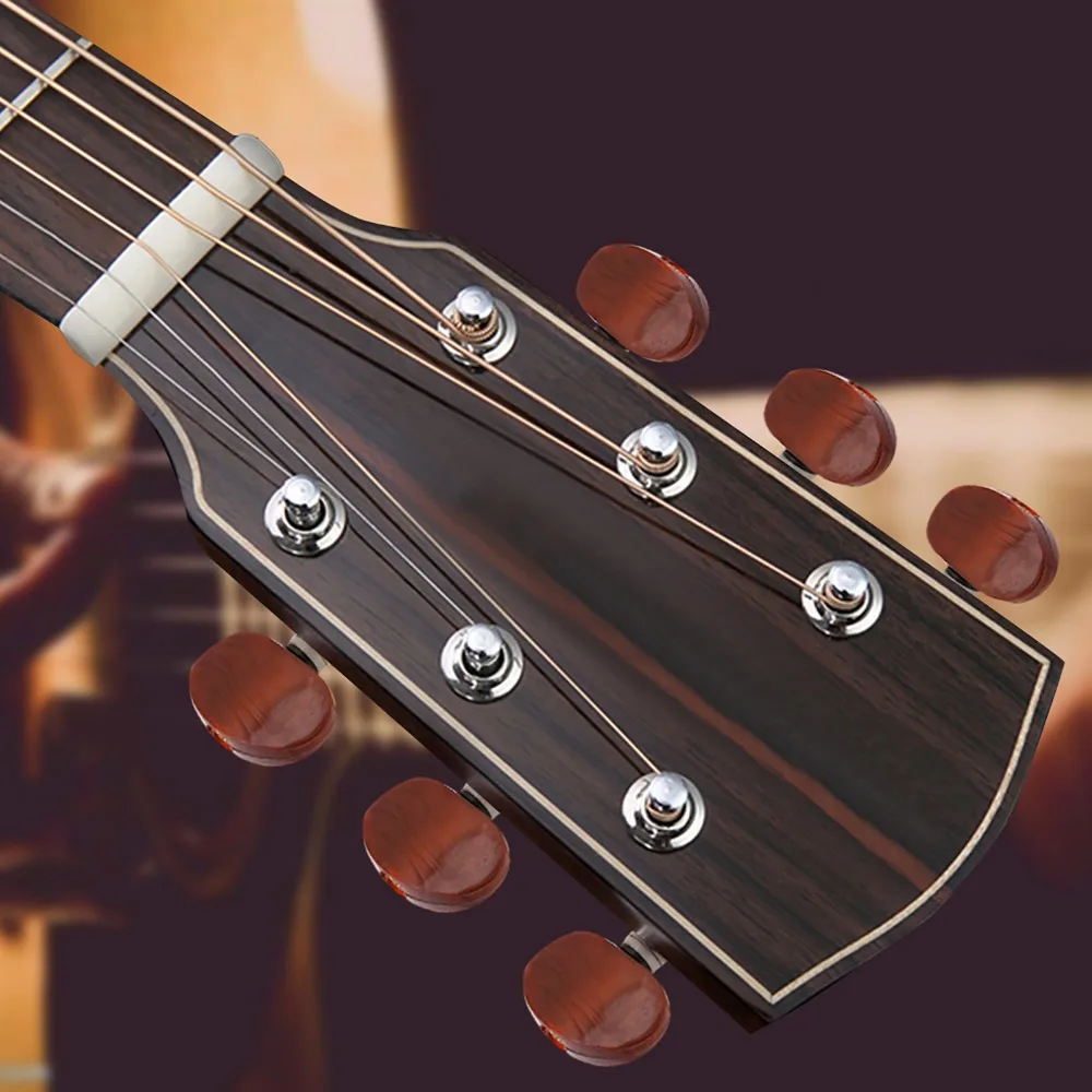 Stable 3L3R Configuration Tuning Pegs Silver Plastic+Metal Guitar Machine Heads String Tuner Keys Guitar Replacement Parts