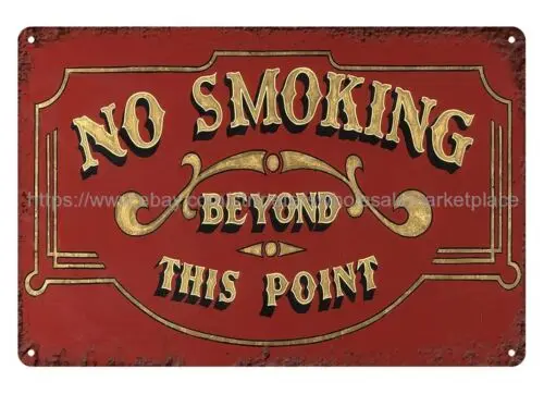 no smoking beyond this point metal tin sign reproduction kitchen wall decor