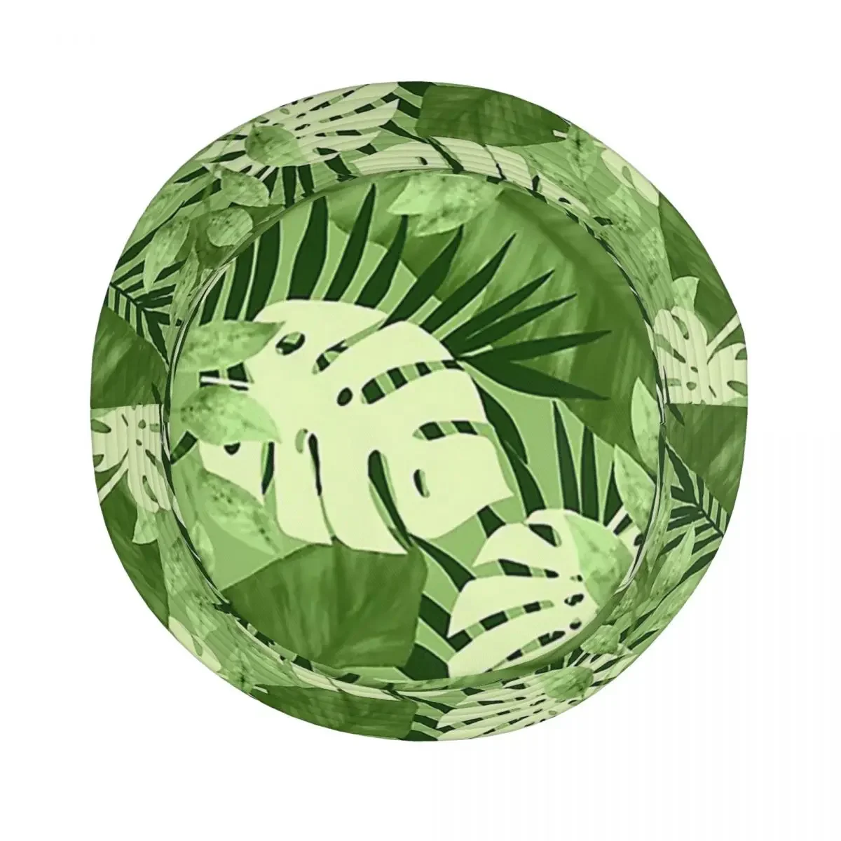 أوراق شجر الطبيعة دلو القبعات الصيف الشاطئ أغطية الرأس اكسسوارات الغابة الاستوائية النباتات الخضراء قبعة الصيد فتاة بنما قبعة Packable #4