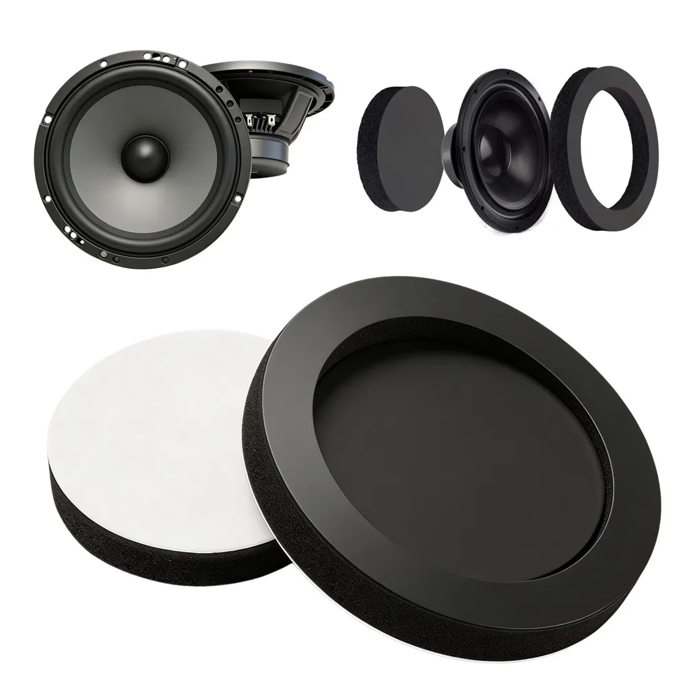 4/5/6.5 Inch Universal Foam Car Speaker Sound Insulation Ring With Horn Pad Door Bass Trim Reduce Vibration Audio Accessories
