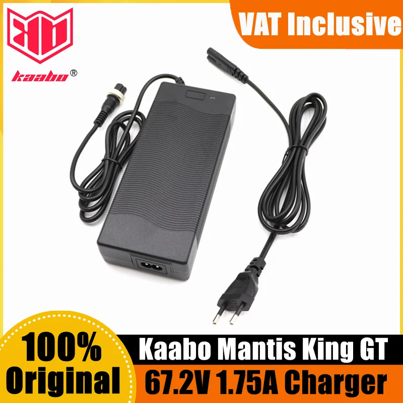 Original Kaabo 67.2V 1.75A Charger Spare Parts For Kaabo Mantis 10 60V 8.2ah King GT 60V 24Ah Electric Scooter Accessories