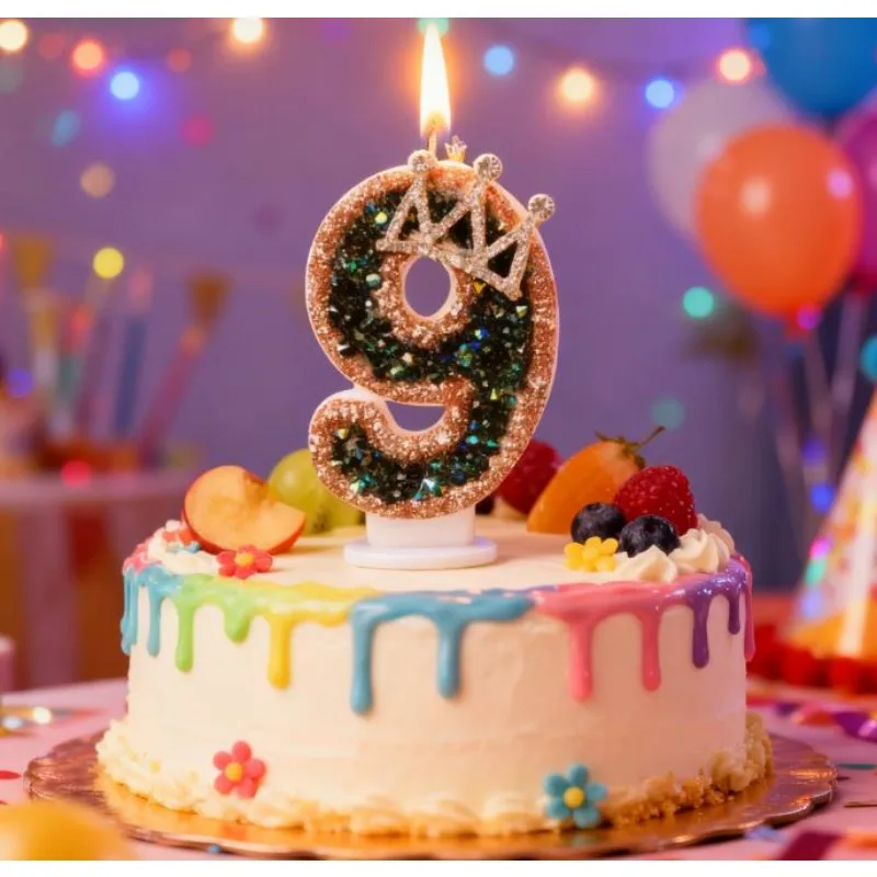 1 قطعة رقم عيد الميلاد 0-9 شموع رقم التاج الشموع لكعك عيد الميلاد شمعة كبيرة لحفلات الزفاف استحمام الطفل الديكور