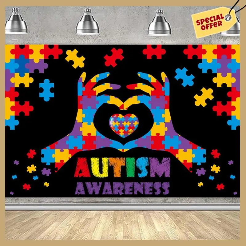 180X115 см фон для фотосъемки ткань мир день аутизма баннер фон головоломка вечеринка сцена установка фон ткань прочный