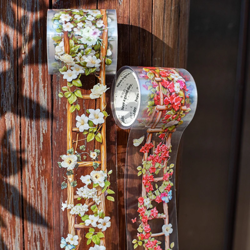 Washi Tape 40mm*2m Flower Ladder Garden Landscaping Tape - Handbook Stationery for DIY Handmade & Scrapbook Diary Decoration