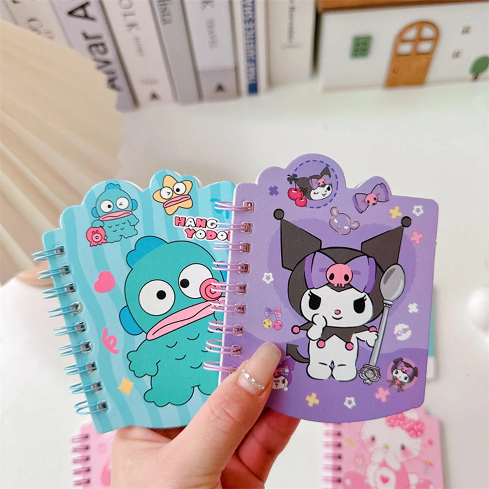 Sanrio Hellokitty Diary Notebook Anime Series Kawaii Kuromi My Melody Cinnamoroll Cartoon Student Portable Notebook Kids Gift