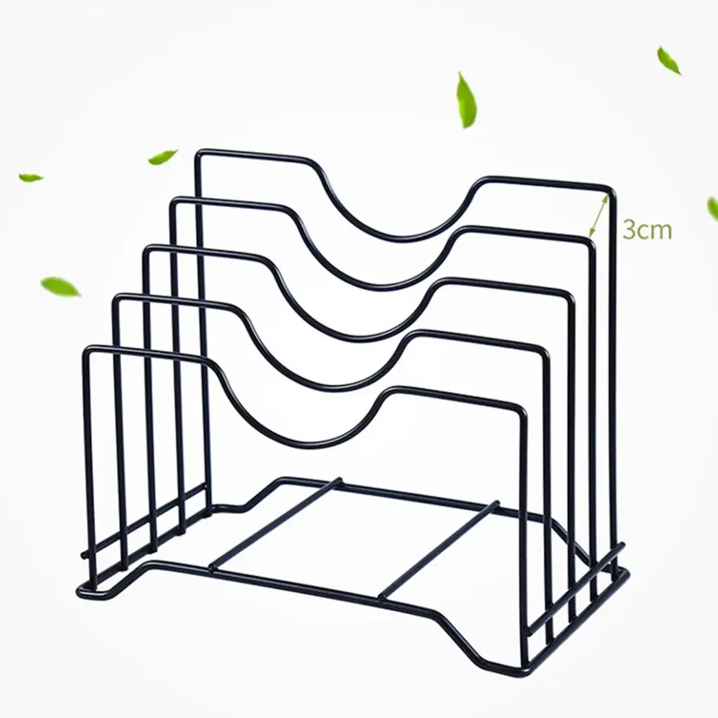 Pot Lid Holder Kitchen Countertop Draining Drying Rack Iron Chopping Board Organizing Stand Drainer Cover Organizer