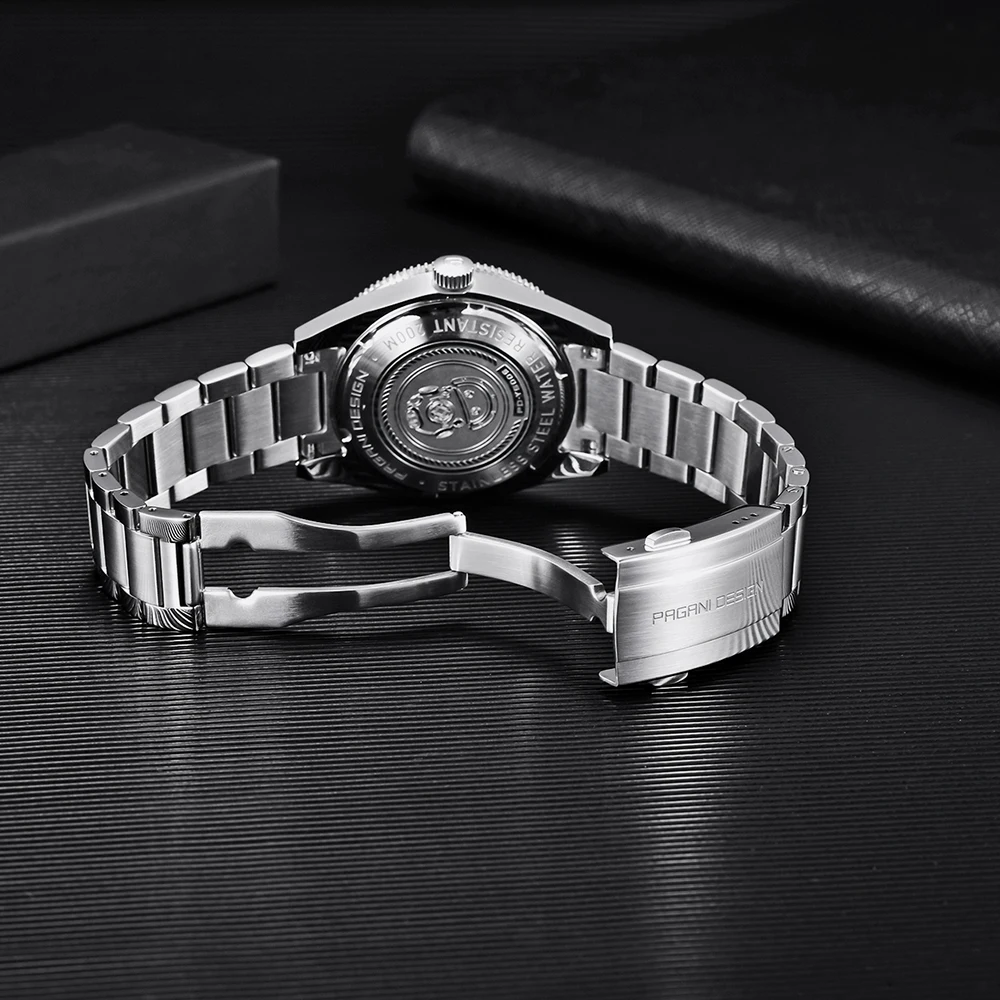 PAGANI DESIGN 41 MM Luxury Men Mechanical Wristwatch 200m Waterproof Sapphire Clock Automatic Stainless Steel Business Watch