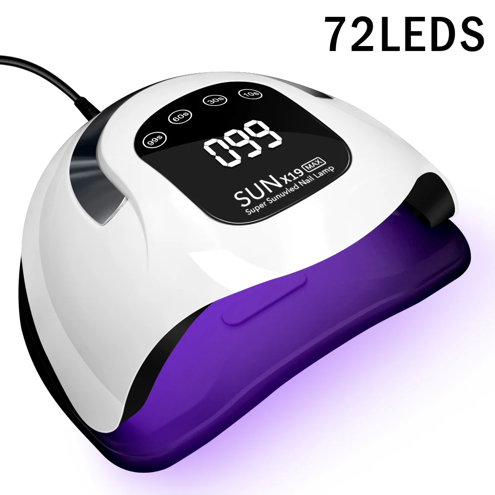 72 Beads UV LED Nail Drying Lamp Professional UV Nail Dryer Light for Gel Nails Fast Curing Gel Polish Lamp with Auto Sensor