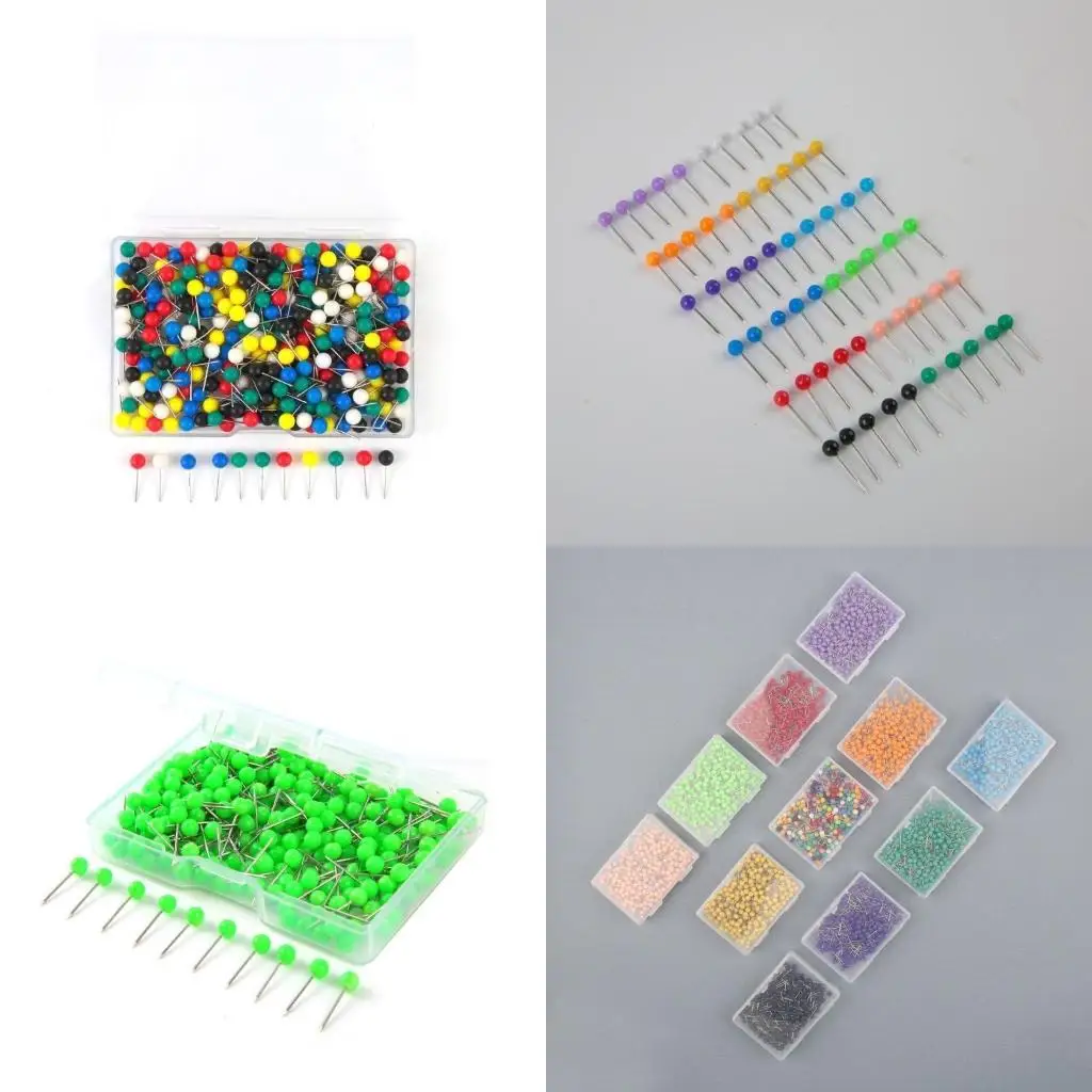 

E8BD Sewing Pins Colored Round Head Long Straight Pins for Sewing Project DIY Crafts