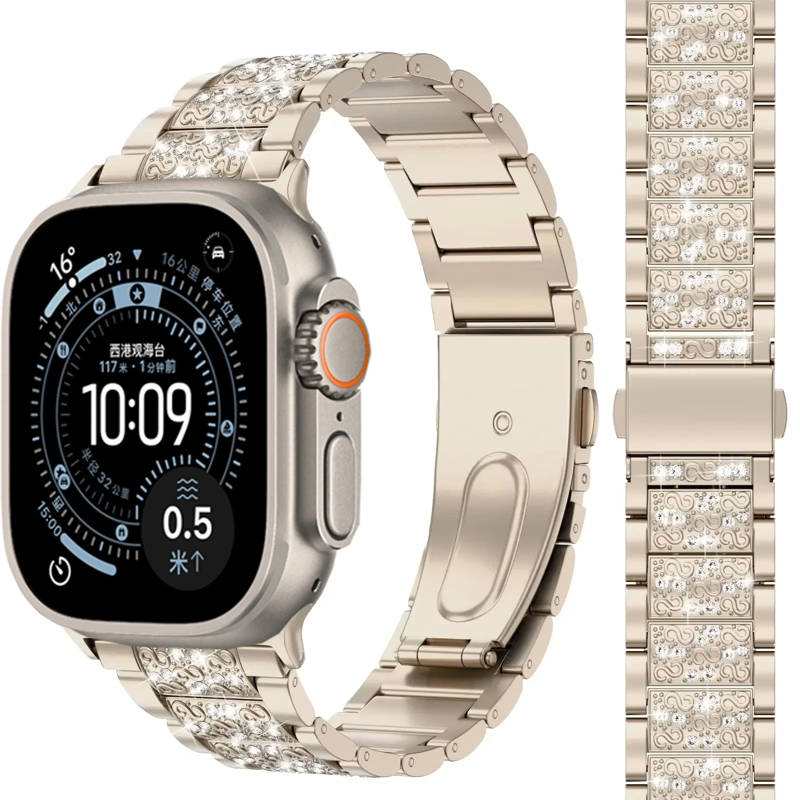 Diamond Strap For Apple Watch Band Ultra3 49mm 46mm 45 40mm 44 42mm Bracelet Jewelry For iWatch Series 9 8 7 11 10 46MM SE3 Band