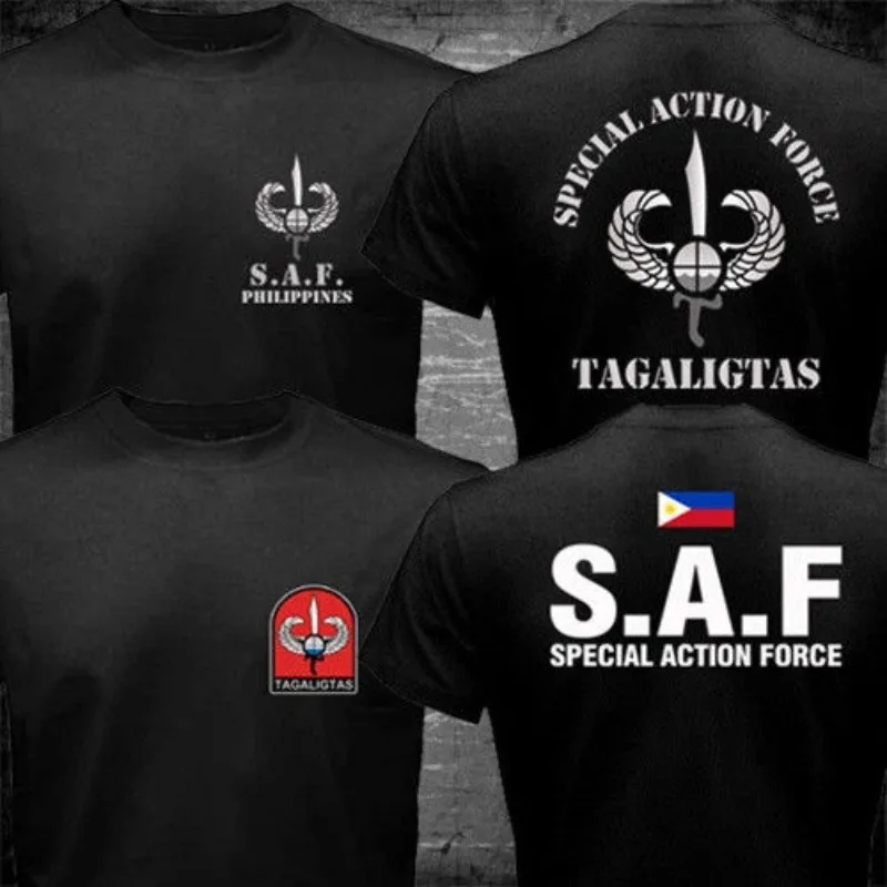 

Trend 25 Philippine Jingcha SAF Special Operations Forces SWAT Printed Short Sleeve Oversized T-Shirt Summer Collection