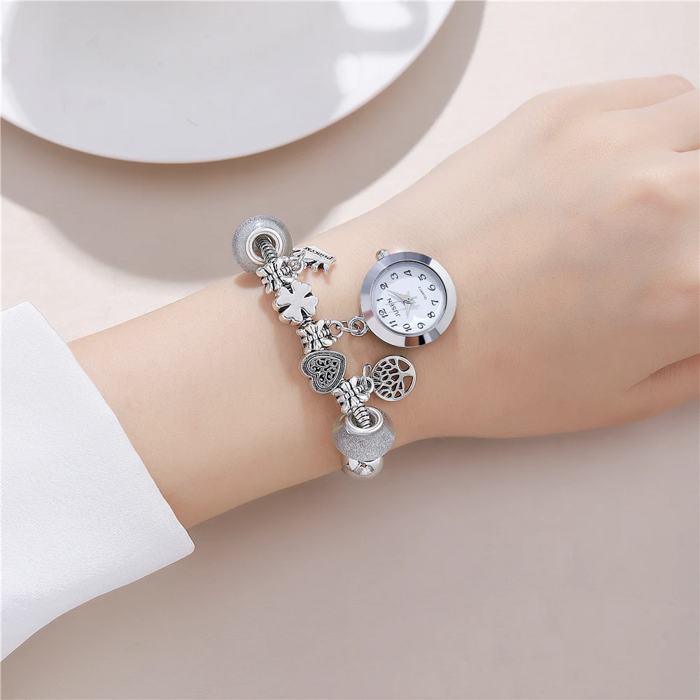 Fashion beads bracelet personality quartz women\'s bracelet wrist watch