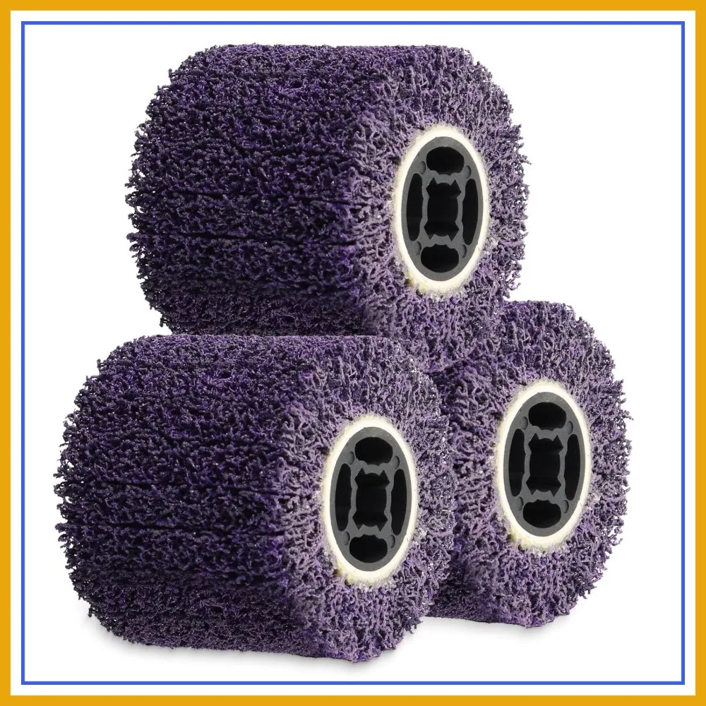 

3PCS 36 Grit Abrasive Drawing Wheel Drum, 4.5"x4" Wire Drawing Polishing Burnishing Wheels for Wood Metal Surface Polishing