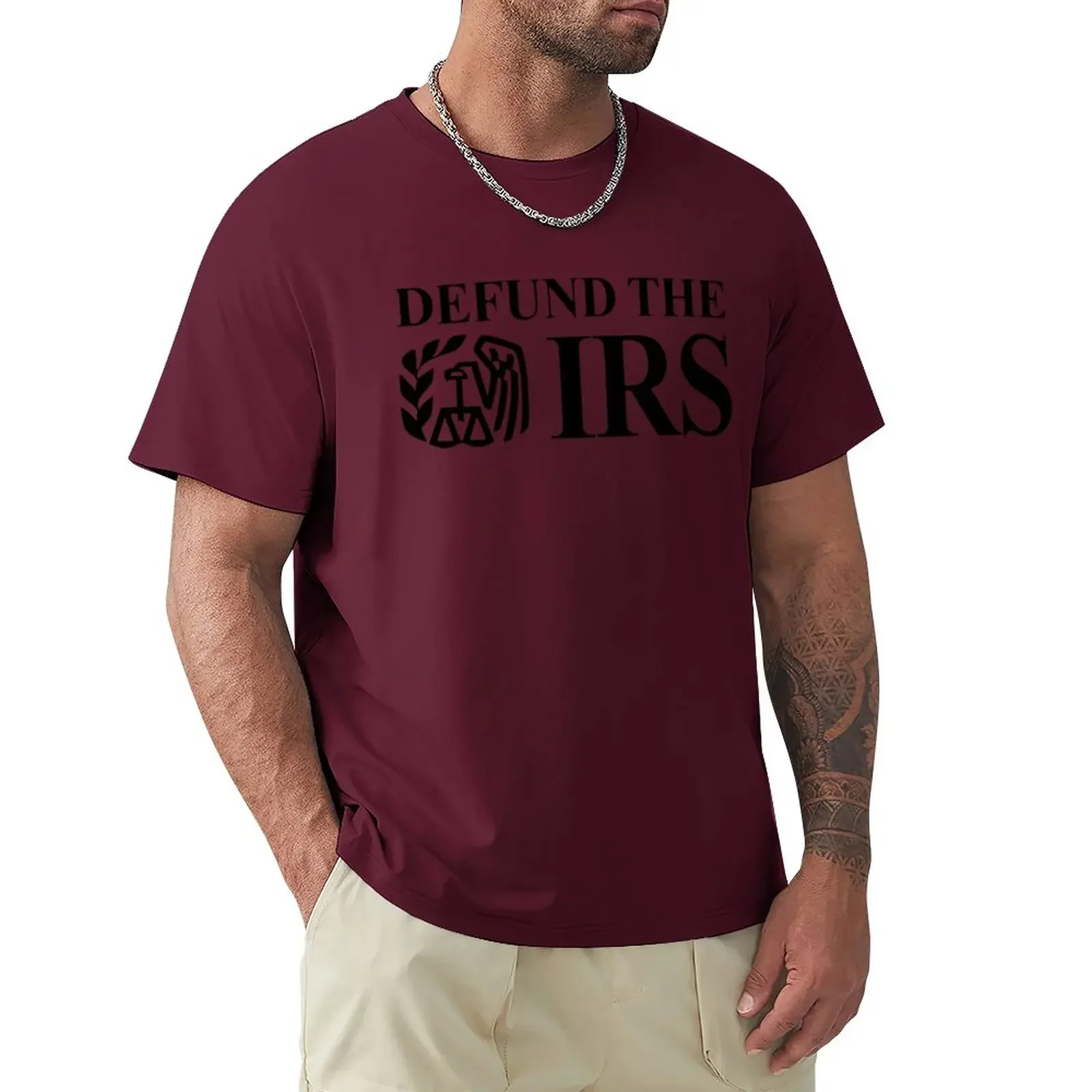 defund the irs T-Shirt aesthetic oversized hippie clothing tshirts for men mens designer clothes Short Sleeve Round Collar manga