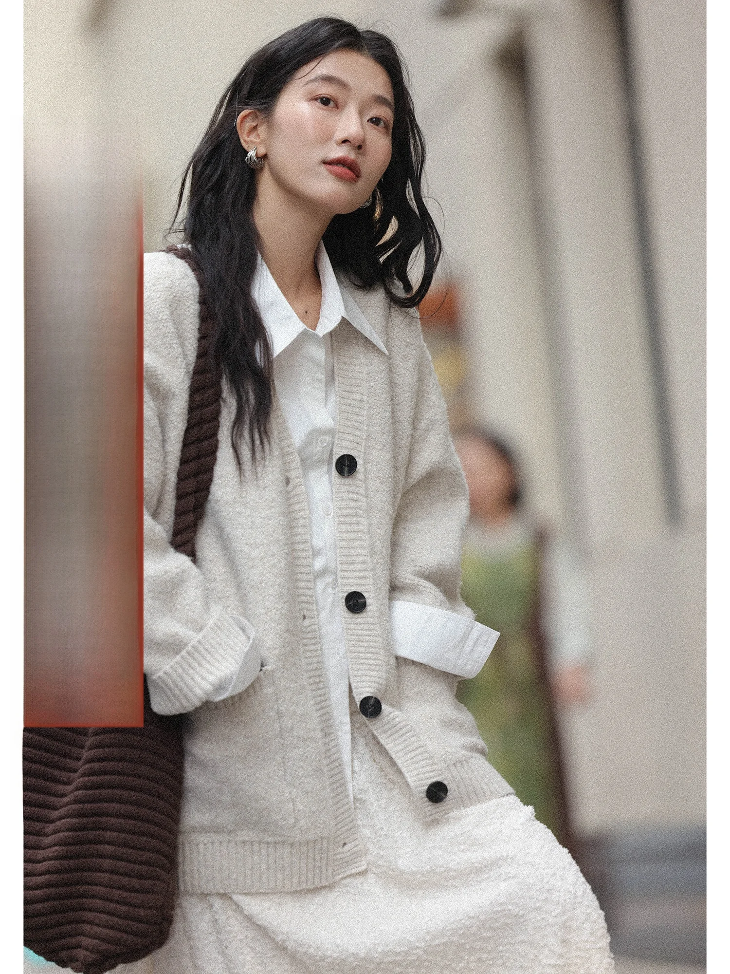 

Женский вязаный открытый кардиган Long Sve V-Ne, верхняя одежда, осень-зима, новый красивый свитер, топ, повседневный свободный крой