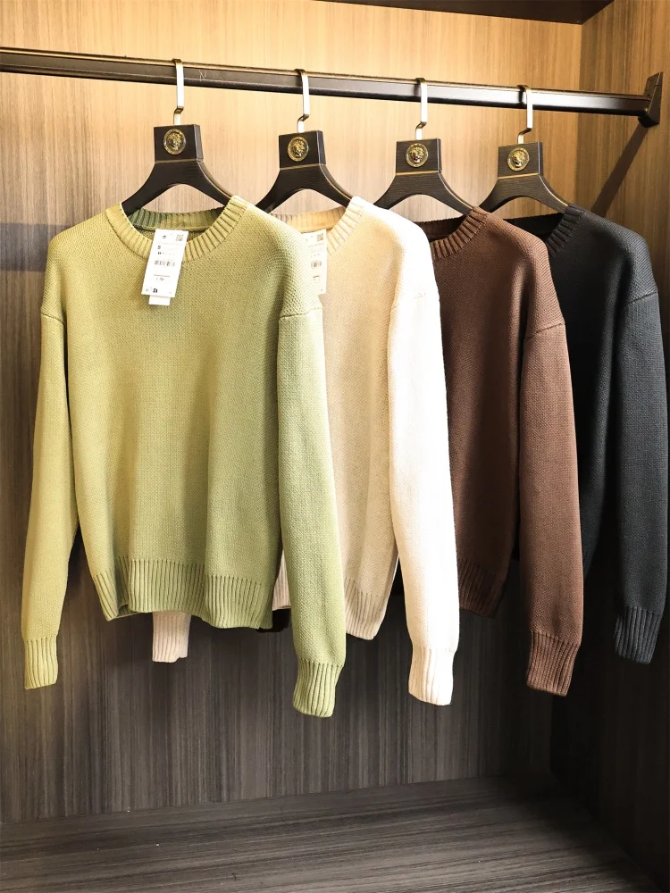 

Мягкий гладкий круглый вязаный свитер для мужчин, осенне-зимняя модная повседневная дышащая длинная футболка Све, удобная посадка