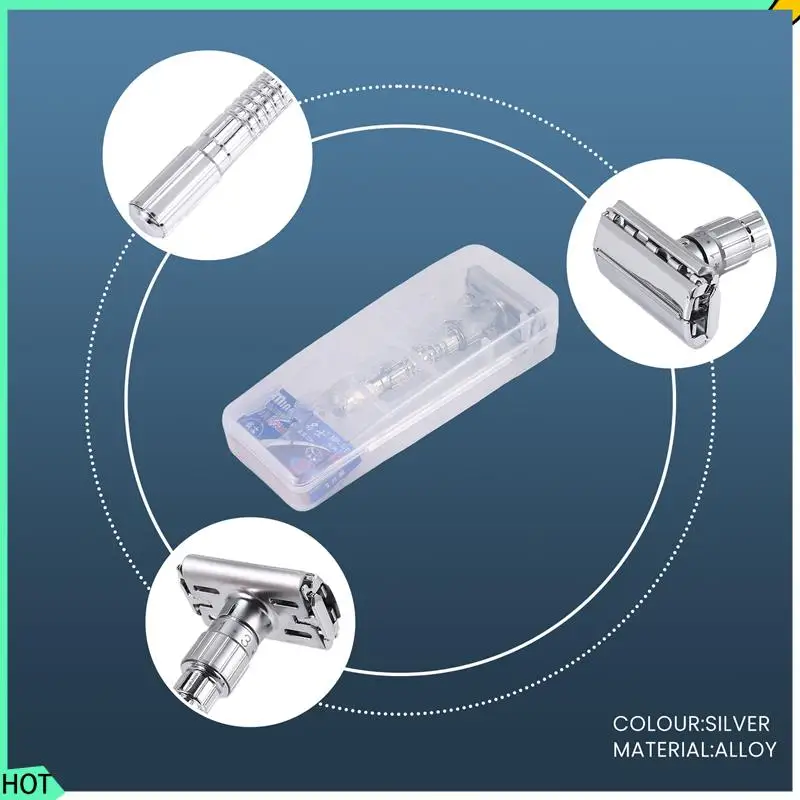 AWAH Classic Handle Razor Double-Edged Butterfly Twisted Opening T-Shaped 9-Speed Radical Adjustment Front Razor Unisex Sent 5 B