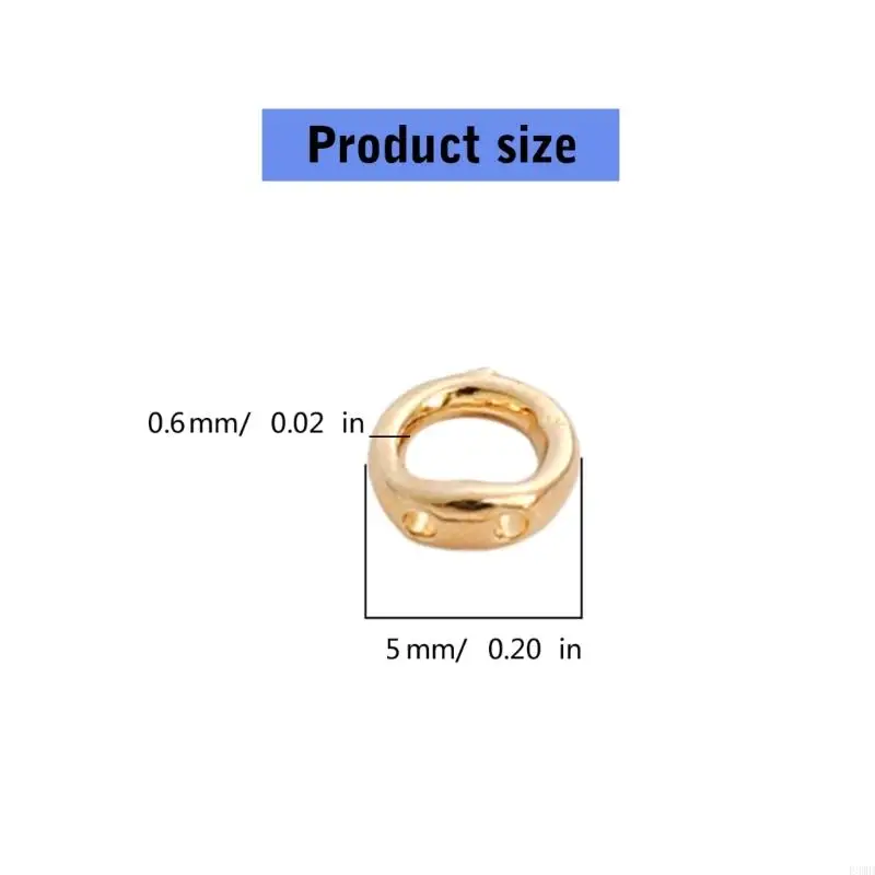 Consejo cuentas extremo práctico 14k anillos conector doble agujero oro para joyas que hacen f3md