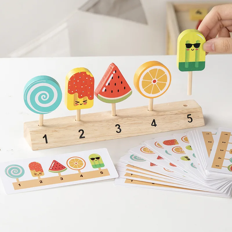

Children Wooden Classification Pretend Play Lollipop Ice Cream Matching Game Thinking Training Parent-Child Interactive Toy Gift
