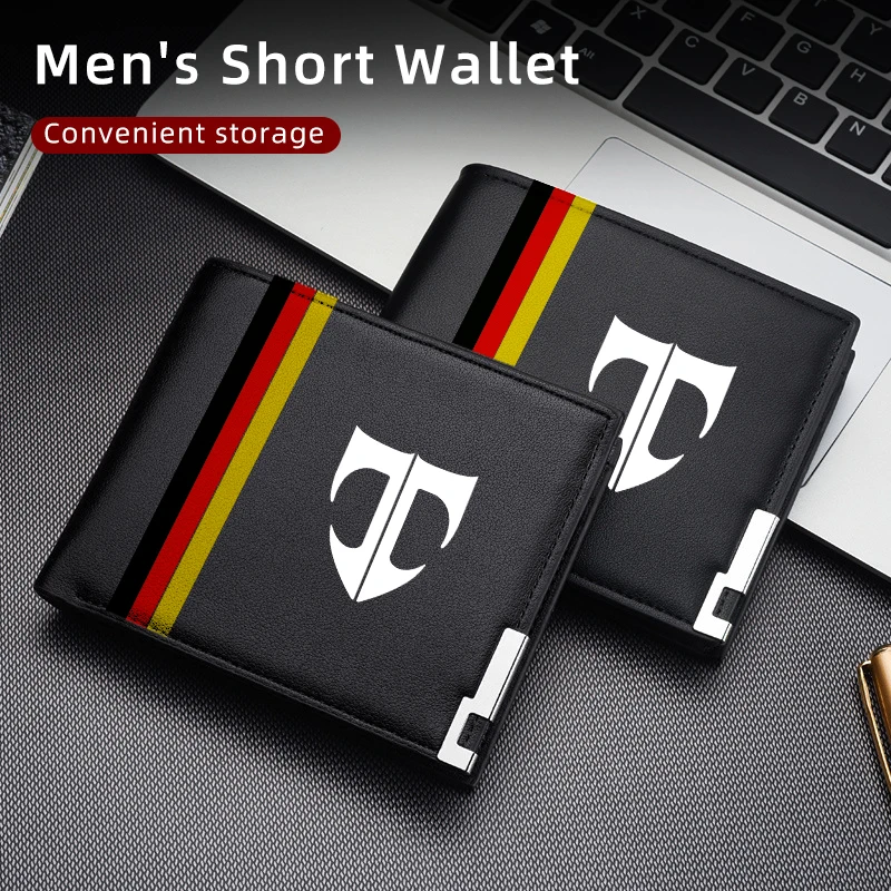 Men Wallet Leather Luxury Purse Long Short Card Holder Car Accessories For Hyundai Tuscani SantaFe Kona Genesis Equus Coupe Azer