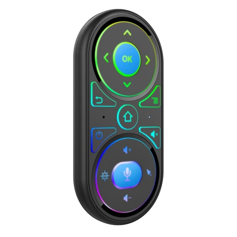 Air Mouse Voice Microphone RGB Backlit Gyro Remote Control IR Learning 2.4G Wireless Rechargeable Mini Remote