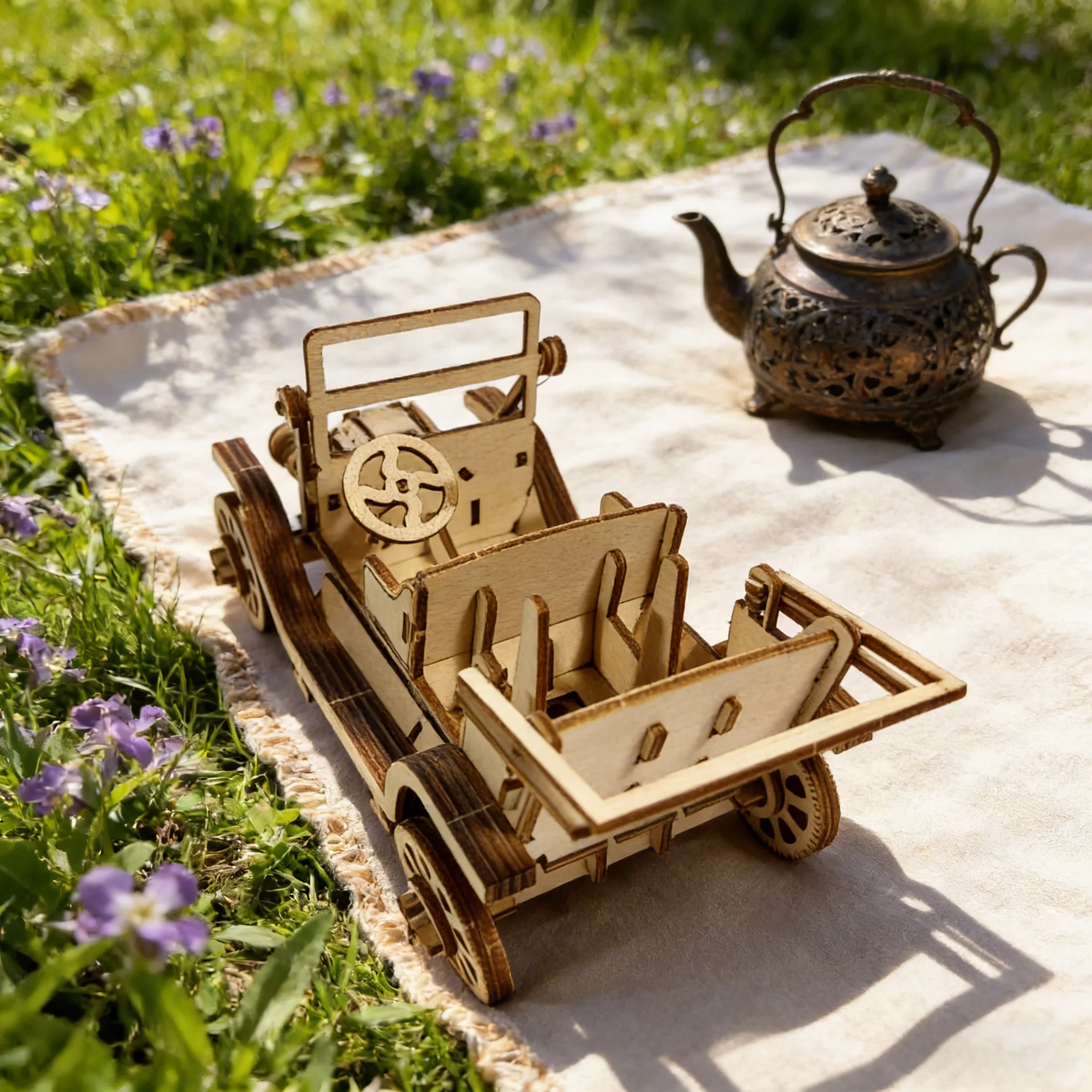 ปริศนาไม้ 3 มิติ รถคลาสสิก โมเดลไม้ DIY เหมาะสำหรับเป็นของขวัญวันเกิด วันฮาโลวีน อีสเตอร์ คริสต์มาส หรือปีใหม่