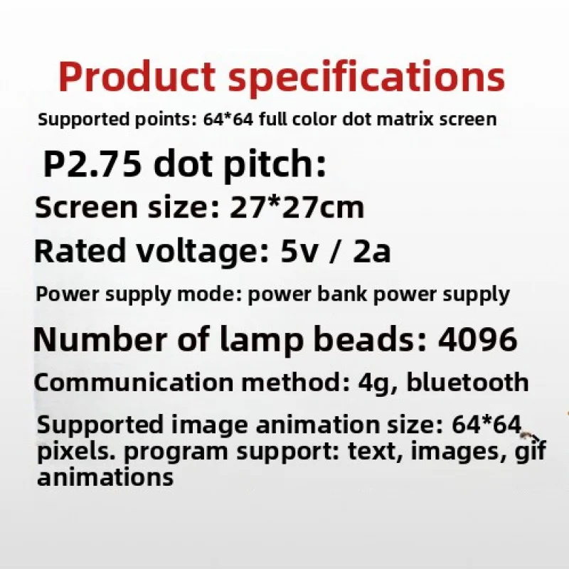 64x64 LEDSchermo intelligente a colori BluetoothAPPOperation Monitor ad alta definizione per uso domestico e commerciale