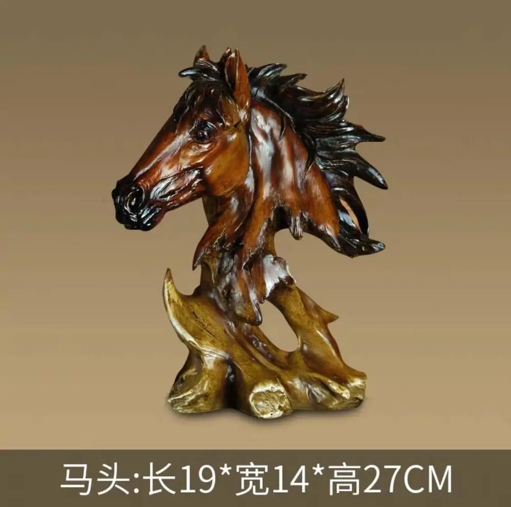 Imagem -02 - Grande Animal Cavalo Cabeça Batalha Corcel Ornamento Top Cool Arte Home Office Decor Club Bar Arte Decorativa 27cm