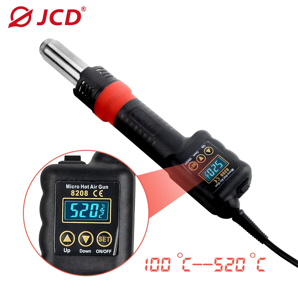 Imagem -03 - Jcd 8208 Hot Air Gun Soldadura Estação Display Lcd Portátil Integrado Bga ic Soldadura Ferramenta Temperatura Ajustável