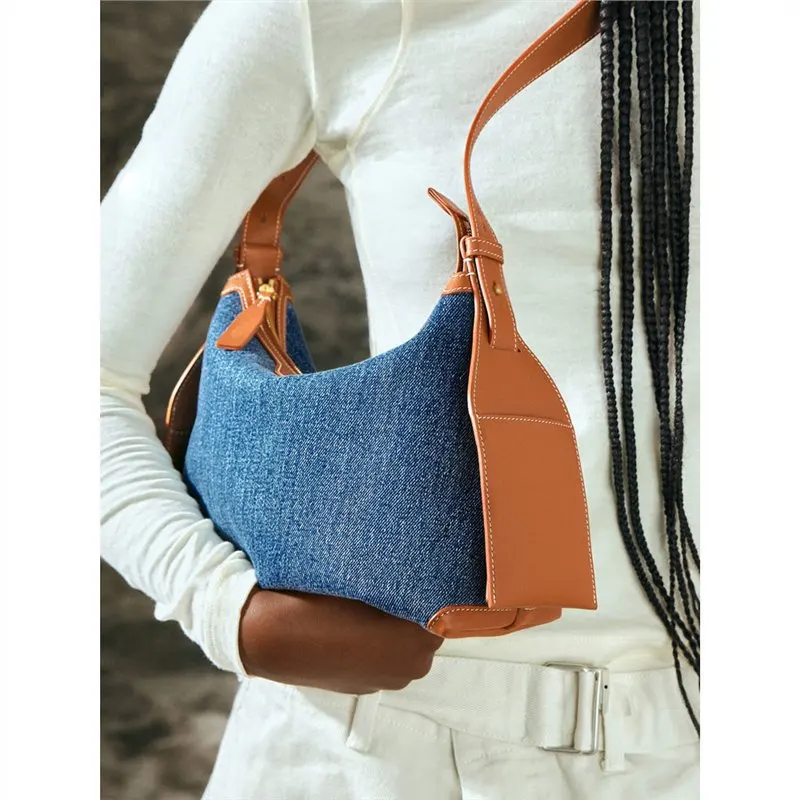 Jamhoo 2024 New Handbag Designer Hanging Ear Series Small Denim Fabric Commuter Shoulder Crossbody Bags For Women Bolas Hobo