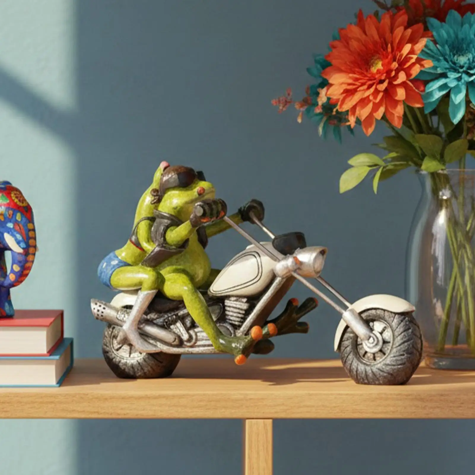Frog Statue Romantic Funny Animal Statue Funny Riding Couple Animal Figurines For Home Living Room Office Apartment Desk Outdoor