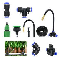DIY Drip Irrigation System Mist Nozzle Adjustable Watering 8mm Pe Hose Lock Nut Connector Drip Watering Sprinkler