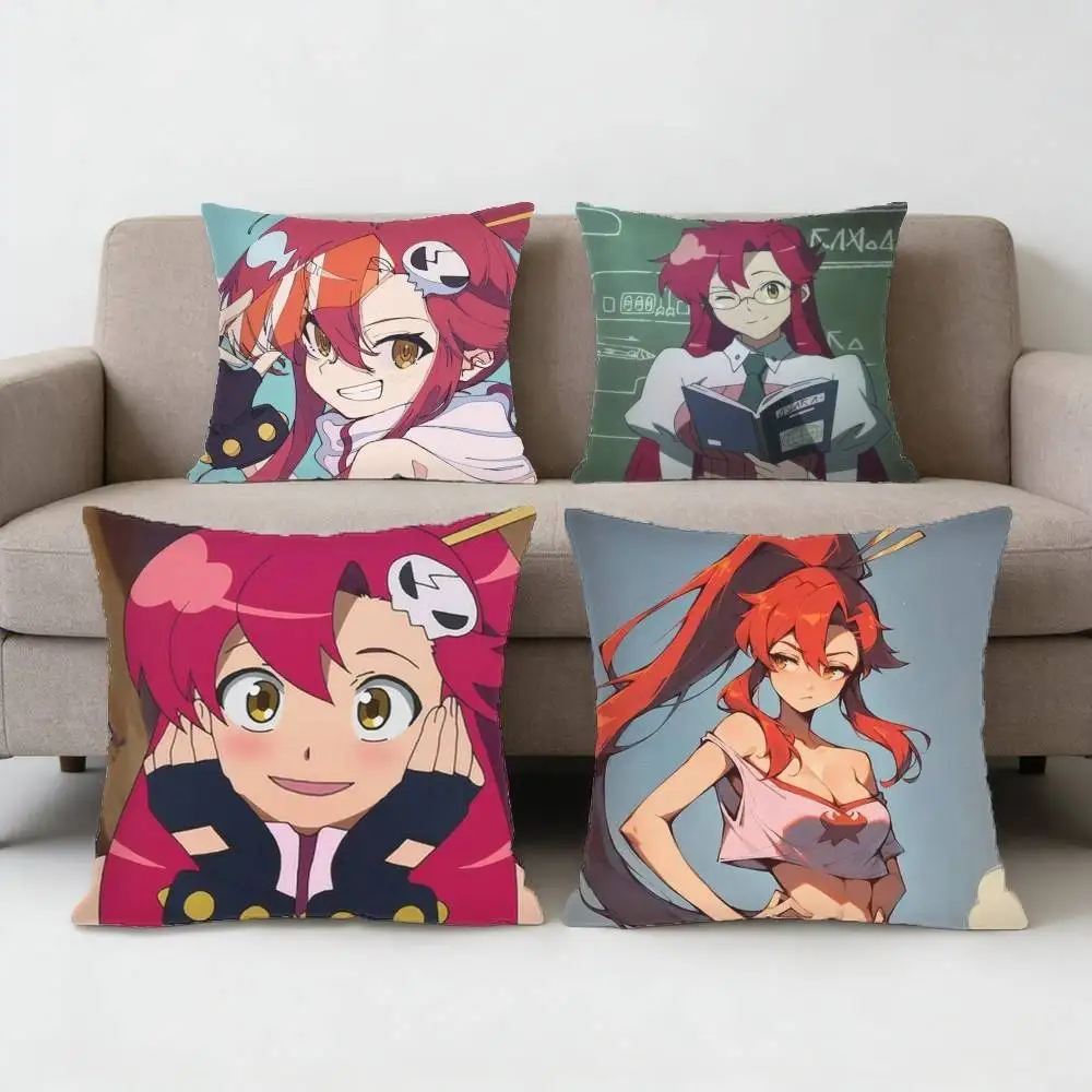 

Gurren Lagann Yoko Littner Pillow Case Anti-dustmite Pillowcase Invisible zipper silky Sofa cushion cover for bedroom