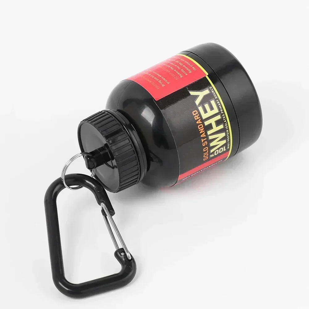 100ML Portable Protein Powder Container Mini Leakproof Storage Bottle With Keychain Fitness Gym Sports Supplement Box