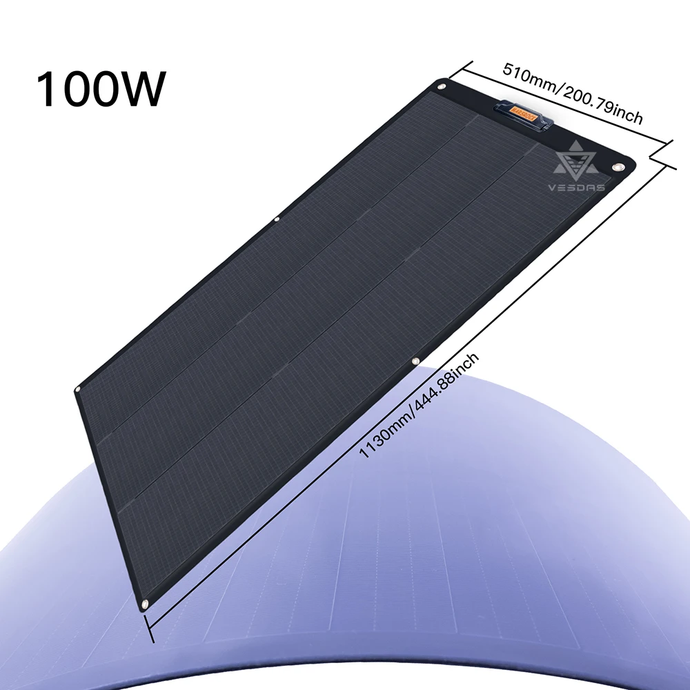 Vesdas 100W shingle-technologie ETFE PET semi-flexibel zonnepaneel PV monokristallijne zonnecel