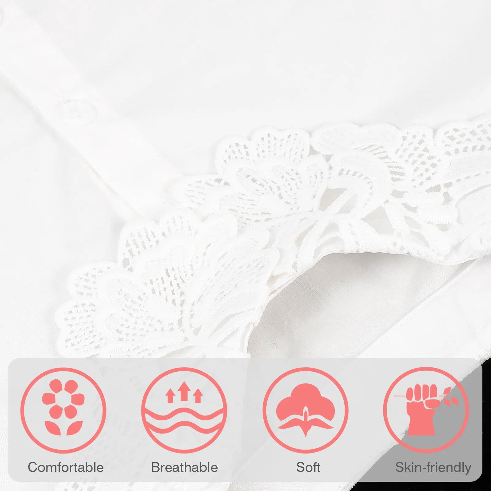 

Fake Collar Lace Detachable Women Blouse Half Shirt Shirt Lace Collar Realistic Soft Breathable Suitable for Work Leisure Party