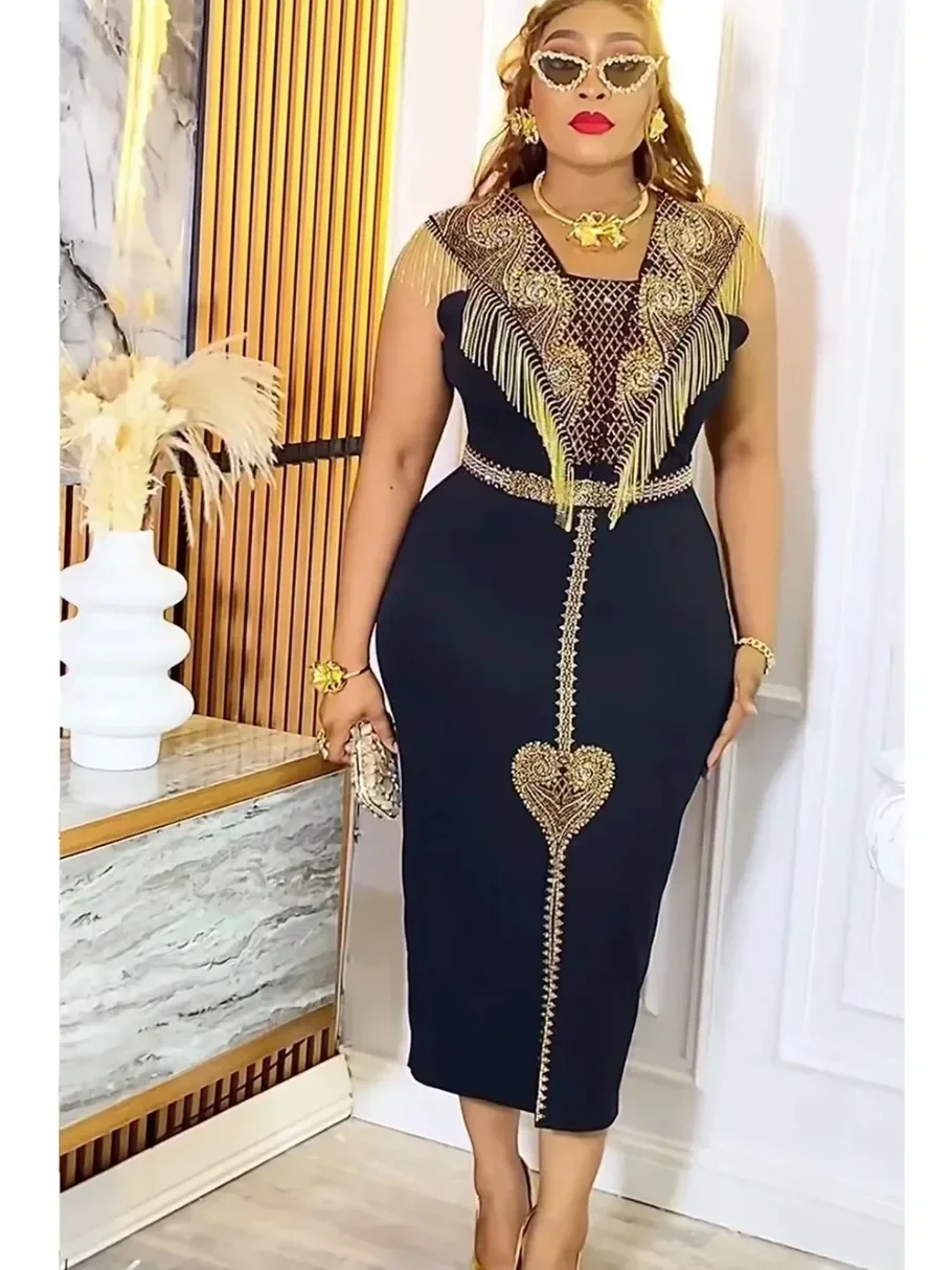 

Plus Size African Party Dresses for Women 2025 New Fashion Dashiki Ankara Wedding Evening Gown Elegant Turkey Muslim Maxi Dress