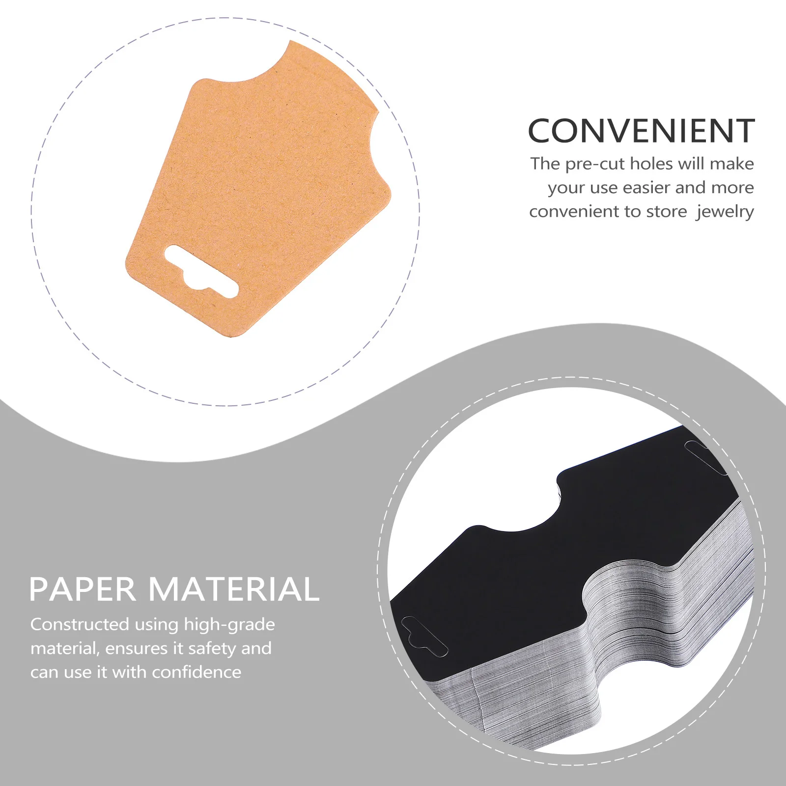 300 قطعة بطاقات عرض المجوهرات مادة عالية الجودة ثقوب مسبقة القطع عملية سهلة لعرض بطاقات القلادة الفارغة