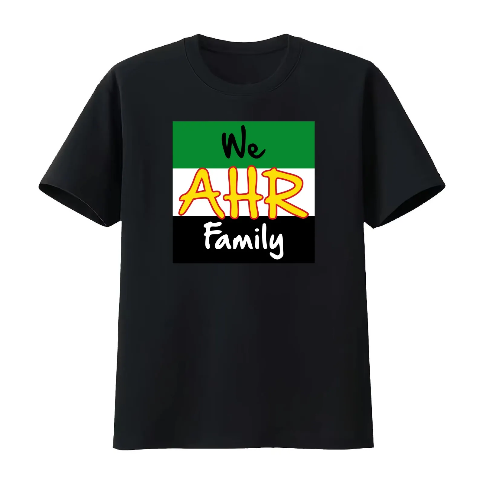We AHR Family T-Shirt Summer Casual Cotton Tee Oversized Streetwear Tops Vintage Graphic Print Loose Fit Short Sleeve