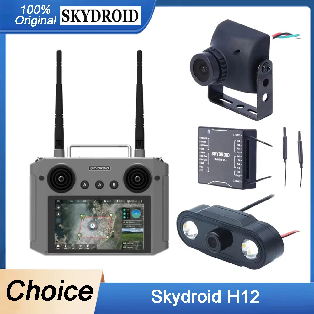 

Skydroid H12 12-Channel 2.4GHz Integrated 1080P Video Remote Control With Rreceiver, PIX Data Cable, and Optional Camera
